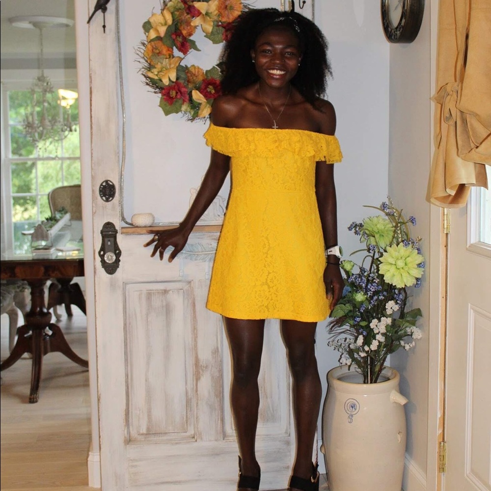 Off the shoulder Lacey cocktail dress